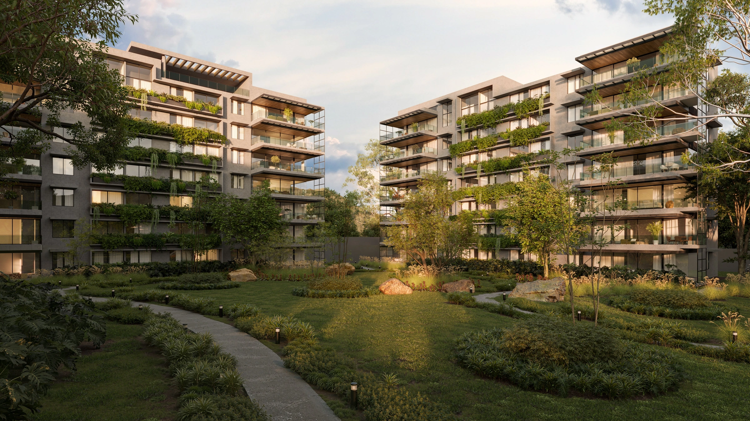 Attali Escazú: residences and landscaped central gardens